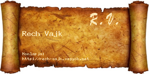 Rech Vajk névjegykártya